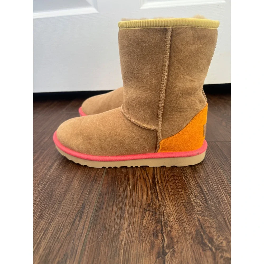 UGG Classic Short Chestnut Orange Pink Suede‎ Sheepskin Boots